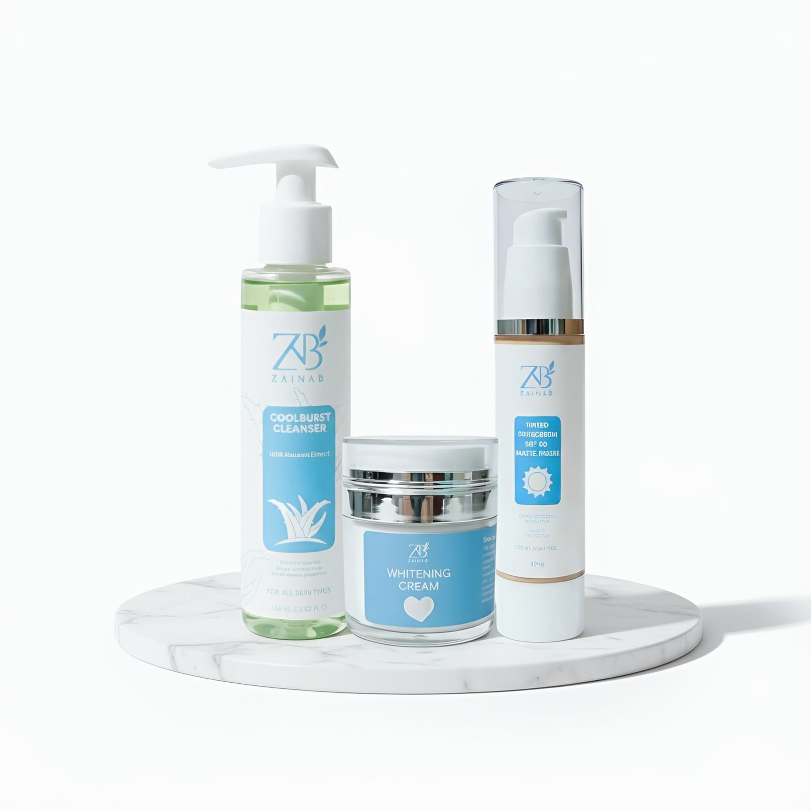 Daily glow trio ( cleanser, whitening cream, sunscreen)