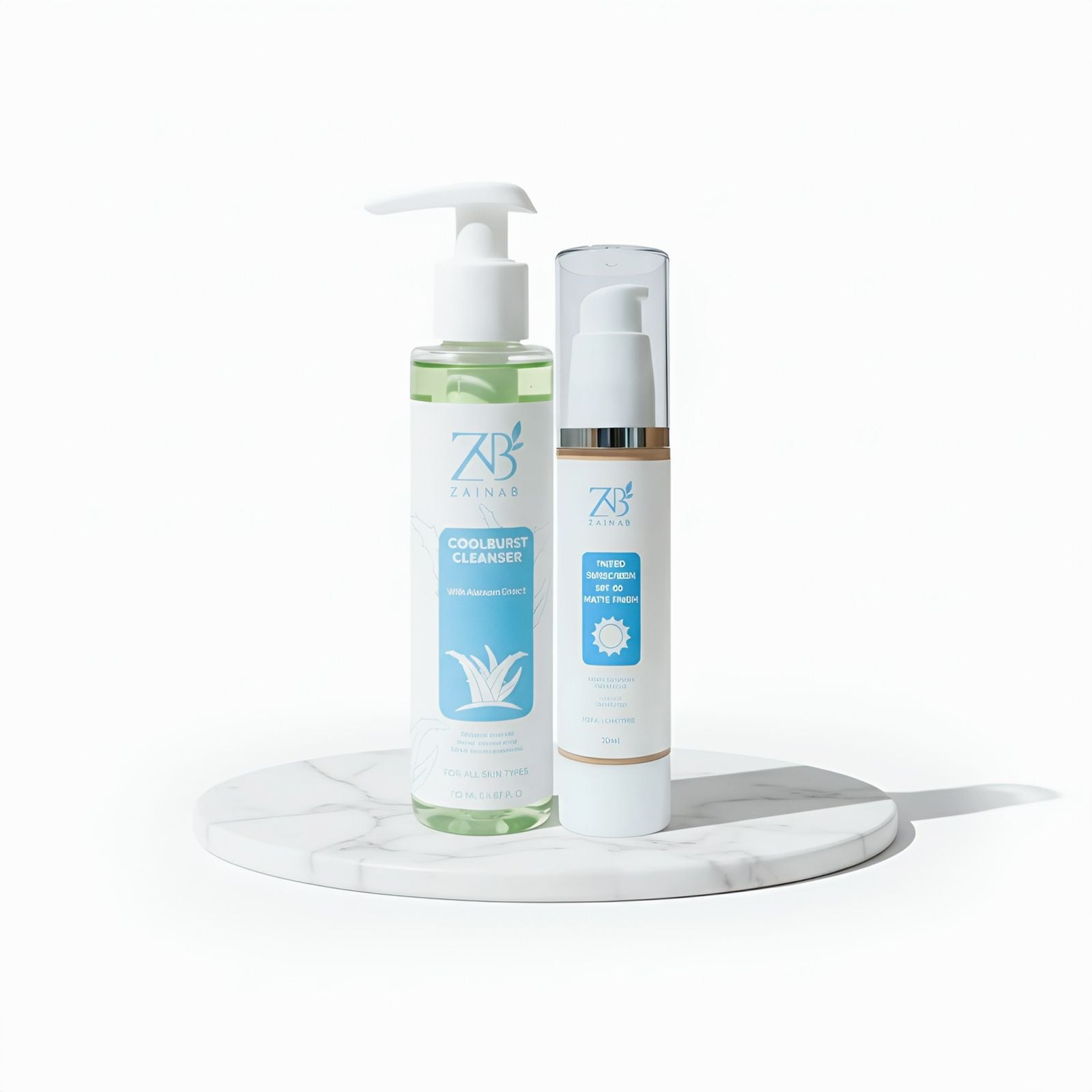 Sun safe combo (cooling cleanser + sunscreen)