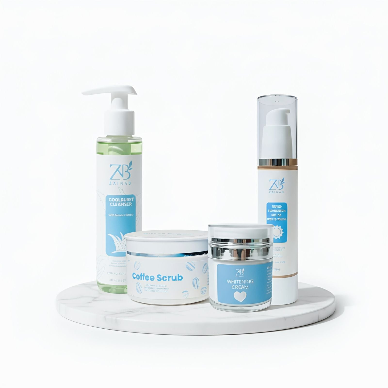 The Ultimate glow kit ( cleanser+ scrub + whitening cream + sunscreen)